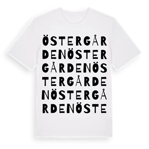 Östergården ordlek t-shirt – ekologisk bomull t-shirt från Pinshirt
