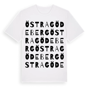 Östra Gödeberg ordlek t-shirt – ekologisk bomull t-shirt från Pinshirt