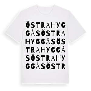 Östra Hyggås ordlek t-shirt – ekologisk bomull t-shirt från Pinshirt