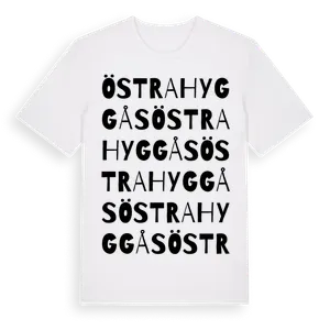 Östra Hyggås ordlek t-shirt – ekologisk bomull t-shirt från Pinshirt