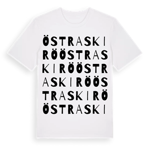 Östra Skirö ordlek t-shirt – ekologisk bomull t-shirt från Pinshirt