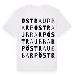 Östra Ubbarp ordlek t-shirt – ekologisk bomull t-shirt från Pinshirt