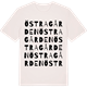 Vintage White t-shirt med Östragården ordlek t-shirt