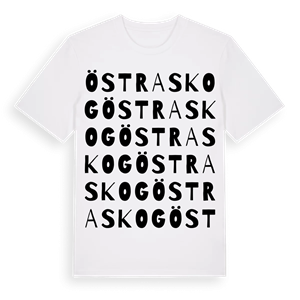 Östraskog ordlek t-shirt – ekologisk bomull t-shirt från Pinshirt