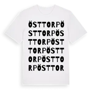 Östtorp ordlek t-shirt – ekologisk bomull t-shirt från Pinshirt