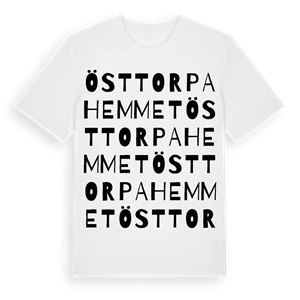 Östtorpahemmet ordlek t-shirt – ekologisk bomull t-shirt från Pinshirt