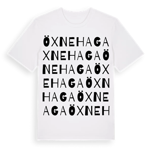 Öxnehaga ordlek t-shirt – ekologisk bomull t-shirt från Pinshirt