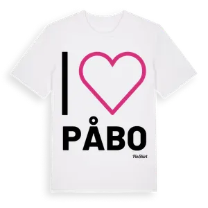 Jag älskar Påbo t-shirt stort tryck – ekologisk bomull t-shirt från Pinshirt