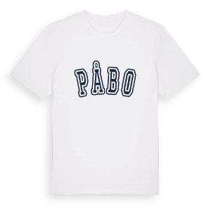 Påbo college t-shirt – ekologisk bomull t-shirt från Pinshirt