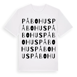 Påbohus ordlek t-shirt – ekologisk bomull t-shirt från Pinshirt