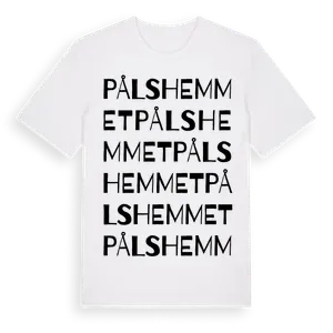 Pålshemmet ordlek t-shirt – ekologisk bomull t-shirt från Pinshirt