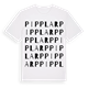 White t-shirt med Pipplarp ordlek t-shirt