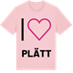 Pink Cotton t-shirt med Jag älskar Plätt t-shirt stort tryck
