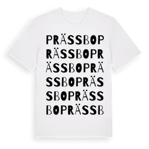 Prässbo ordlek t-shirt – ekologisk bomull t-shirt från Pinshirt