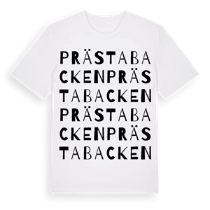 Prästabacken ordlek t-shirt – ekologisk bomull t-shirt från Pinshirt