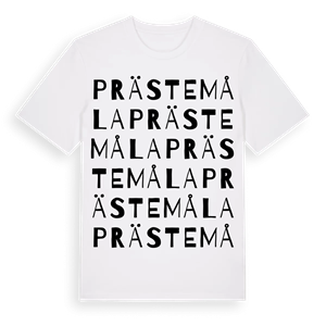 Prästemåla ordlek t-shirt – ekologisk bomull t-shirt från Pinshirt