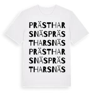 Prästharsnäs ordlek t-shirt – ekologisk bomull t-shirt från Pinshirt