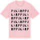 Pink Cotton t-shirt med Pukarp ordlek t-shirt