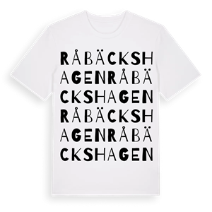 Råbäckshagen ordlek t-shirt – ekologisk bomull t-shirt från Pinshirt