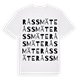 White t-shirt med Råssmäte ordlek t-shirt