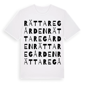 Rättaregården ordlek t-shirt – ekologisk bomull t-shirt från Pinshirt