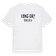 White t-shirt med Renstorp i Sverige t-shirt