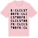 Pink Cotton t-shirt med Rickelstorp ordlek t-shirt