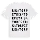 White t-shirt med Risatorpet ordlek t-shirt