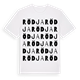 White t-shirt med Rödja ordlek t-shirt