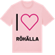 Pink Cotton t-shirt med Jag älskar Röhälla t-shirt stort tryck