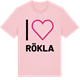Pink Cotton t-shirt med Jag älskar Rökla t-shirt stort tryck
