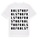 White t-shirt med Rolstorp ordlek t-shirt