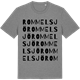 Mid Heather Gray t-shirt med Rommelsjö ordlek t-shirt