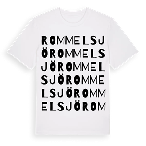 Rommelsjö ordlek t-shirt – ekologisk bomull t-shirt från Pinshirt