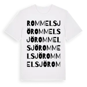 Rommelsjö ordlek t-shirt – ekologisk bomull t-shirt från Pinshirt