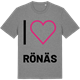Mid Heather Gray t-shirt med Jag älskar Rönäs t-shirt stort tryck