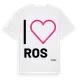 White t-shirt med Jag älskar Ros t-shirt stort tryck