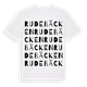 White t-shirt med Rudebäcken ordlek t-shirt