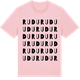 Pink Cotton t-shirt med Rudu ordlek t-shirt