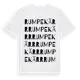 White t-shirt med Rumpekärr ordlek t-shirt
