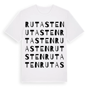 Rutasten ordlek t-shirt – ekologisk bomull t-shirt från Pinshirt