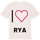 Vintage White t-shirt med Jag älskar Rya t-shirt stort tryck