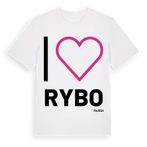 Jag älskar Rybo t-shirt stort tryck – ekologisk bomull t-shirt från Pinshirt