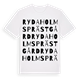 White t-shirt med Rydaholms prästgård ordlek t-shirt