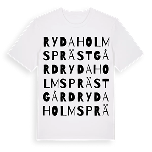 Rydaholms prästgård ordlek t-shirt – ekologisk bomull t-shirt från Pinshirt