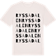 Vintage White t-shirt med Ryssadalen ordlek t-shirt