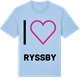 Blue Soul t-shirt med Jag älskar Ryssby t-shirt stort tryck