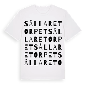 Sållaretorpet ordlek t-shirt – ekologisk bomull t-shirt från Pinshirt