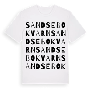 Sandsebo kvarn ordlek t-shirt – ekologisk bomull t-shirt från Pinshirt