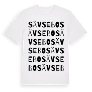 Sävsebo ordlek t-shirt – ekologisk bomull t-shirt från Pinshirt